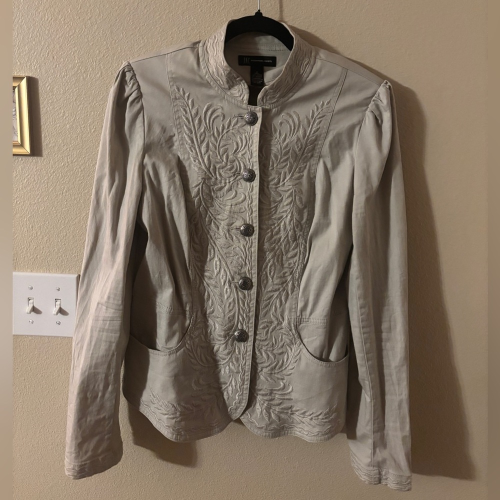 Military-Style Embroidered Jacket